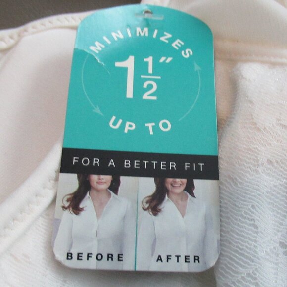 Bali Women's Seamless Underwire Minimizer Bra, While Floral Lace, 38DD - Picture 5 of 6